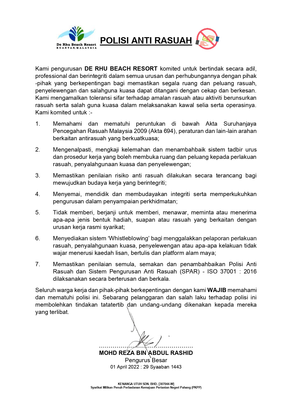 Polisi Anti Rasuah KUSB - De Rhu Beach Resort_page-0001